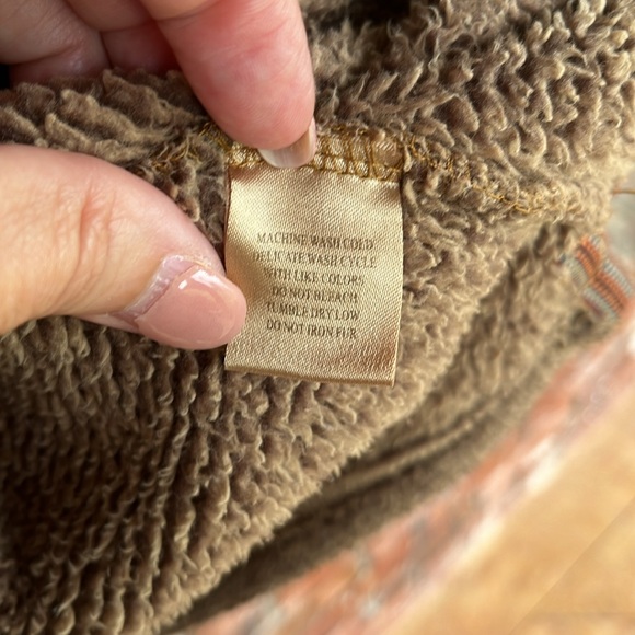 True Grit Brown "OAK HALL" Zip Up Fleece Sweater Size XL - Picture 5 of 7